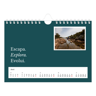 Calendário A5 horizontal — Terra editorial [Abril]