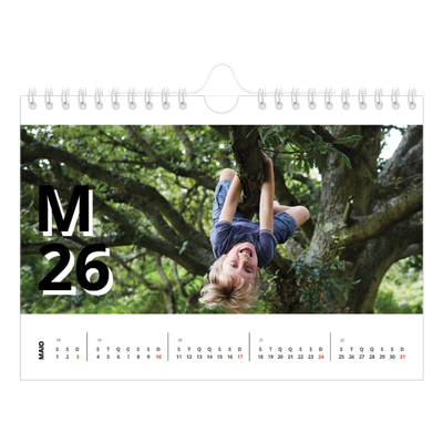 Calendário A5 horizontal — Estilo de carta [capa]