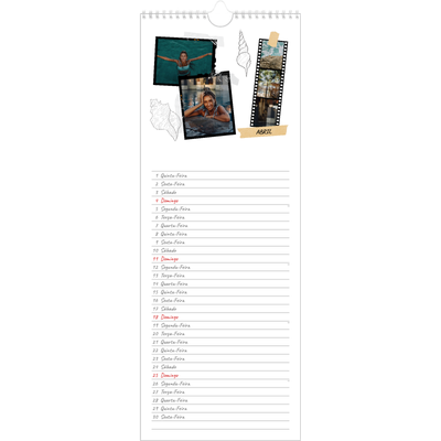 Calendário fino  — Estilo de álbum de recortes [Abril]