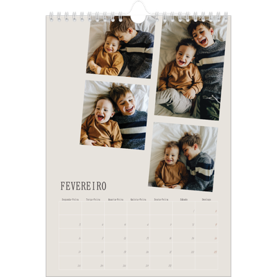 Calendário fotográfico A4 — Memórias em movimento [Fevereiro]