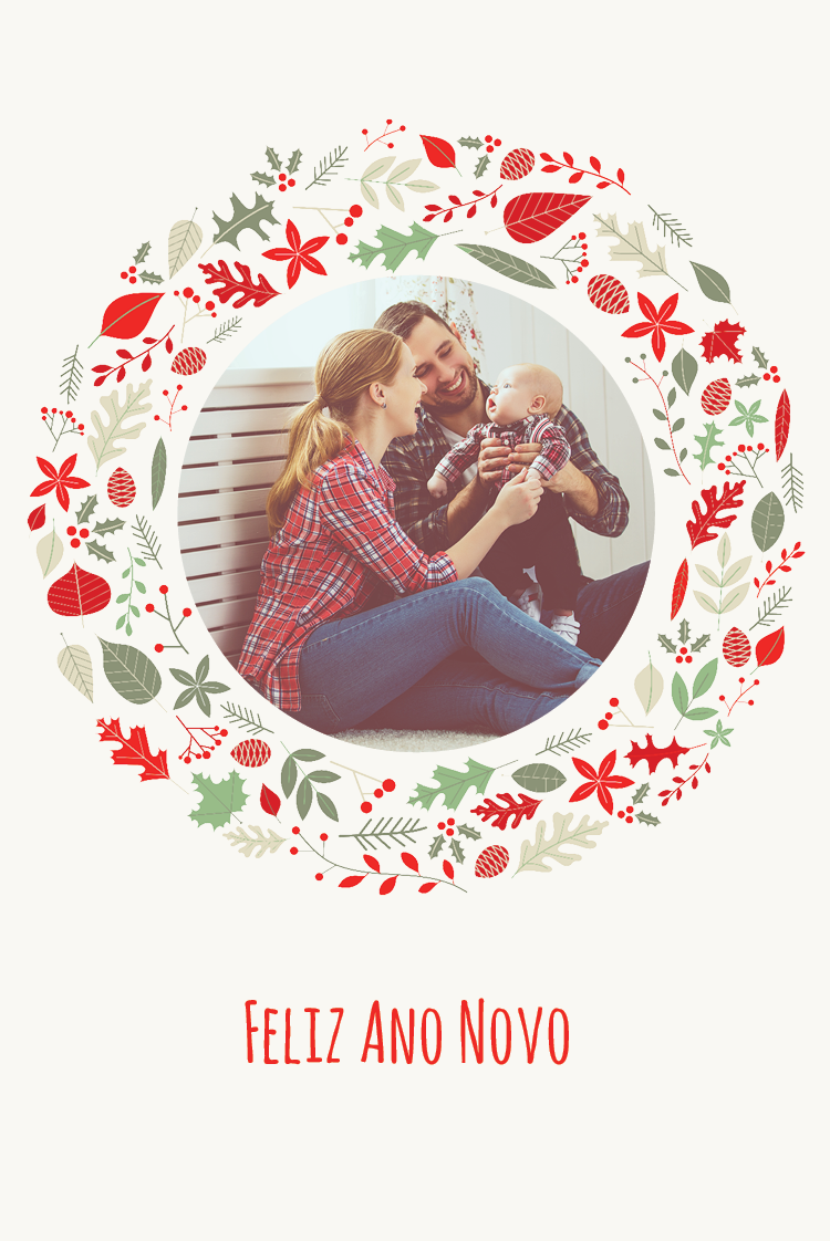 Cartões — Moldura para coroa de flores - branco