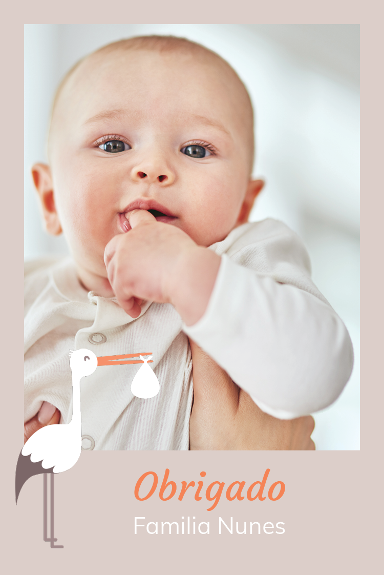 Cartões de agradecimento — A minha amiga cegonha