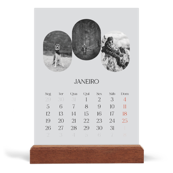 Calendário de mesa com suporte em madeira - vertical — A estrada aberta