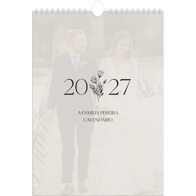 Calendário fotográfico A4 — Iniciais em flor [capa]