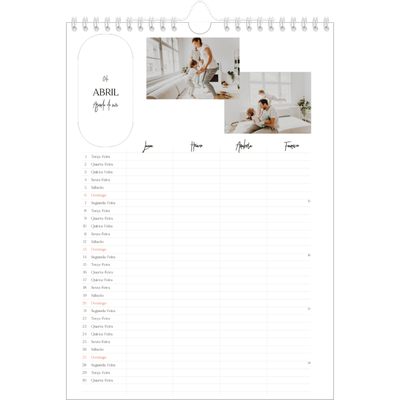 Agenda familiar A4 — Planificador de planos - Família de 4 [Abril]