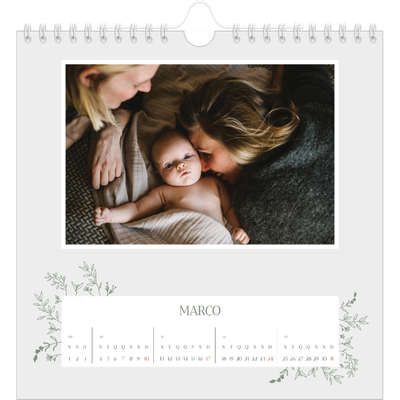 Calendário quadrado — Flores desenhadas à mão [Março]