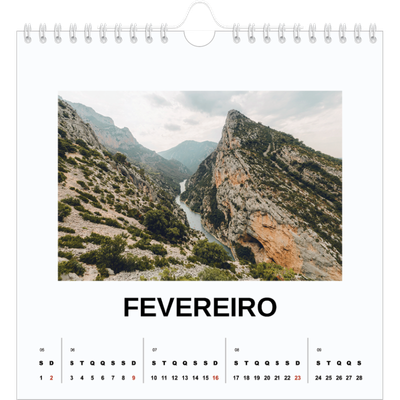 Calendário quadrado — Fotografia simples [Fevereiro]