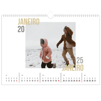 Calendário fotográfico horizontal A3 — Tipo de casal