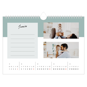 Calendário de Fotografias A4 Paisagem — Calendário da lista