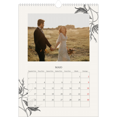 Calendário A3 — Tinta e hera [Maio]