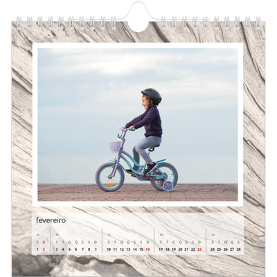 Calendário quadrado — Casca de árvore [Fevereiro]