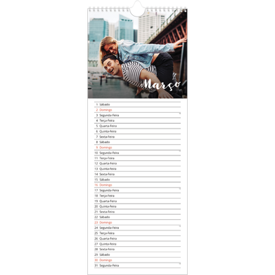 Calendário fino  — Script simples [Março]