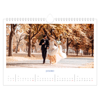 Calendário de Fotografias A4 Paisagem — Clássico cobalto