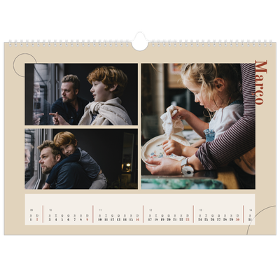 Calendário A3 Horizontal — Texto assimétrico [Março]