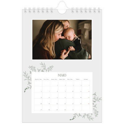 Calendário A5 — Flores desenhadas à mão [capa]