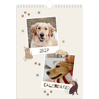 Calendário fotográfico A4 — Cãozinho brincalhão [capa]