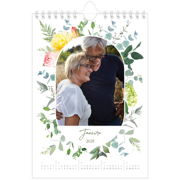 Calendário A5 — Flores tradicionais