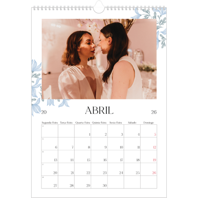 Calendário A3 — Floral elegante [Abril]
