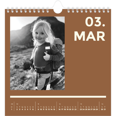 Calendário quadrado — Contemporâneo arrojado [Março]