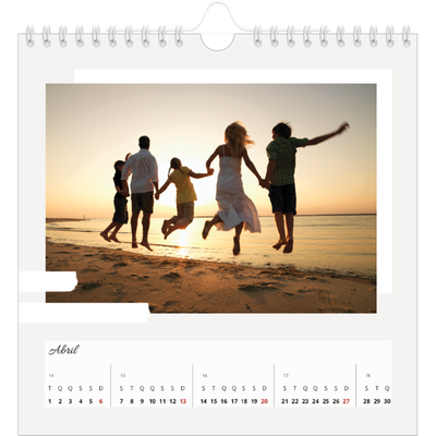 Calendário quadrado — Tons mudos [Abril]