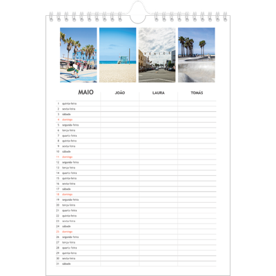 Agenda familiar A4 — Planeador simples - Familia de 3 [capa]