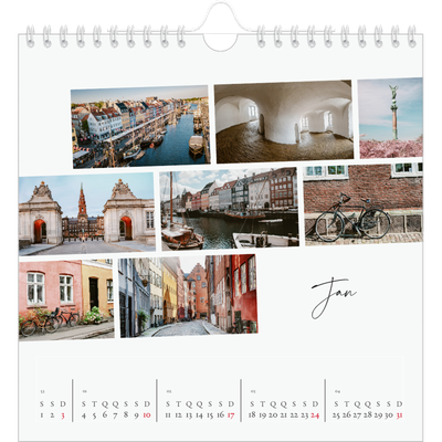 Calendário quadrado — Férias na cidade [Janeiro]