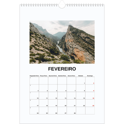 Calendário A3 — Fotografia simples [Fevereiro]