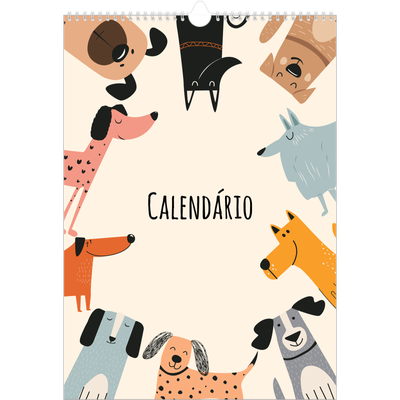Calendário A3 — Patas de cão e rabiscos [capa]