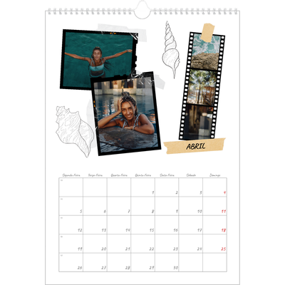 Calendário A3 — Estilo de álbum de recortes [Abril]