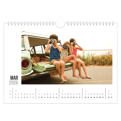 Calendário A4 horizontal — Texto abreviado [Março]