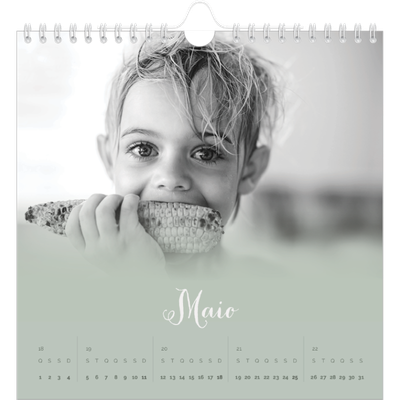 Calendário quadrado — Verde enevoado [capa]