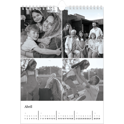 Calendário fotográfico A4 — Foco [Abril]