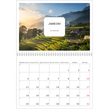 Calendário fotográfico duplo A4 — A história completa