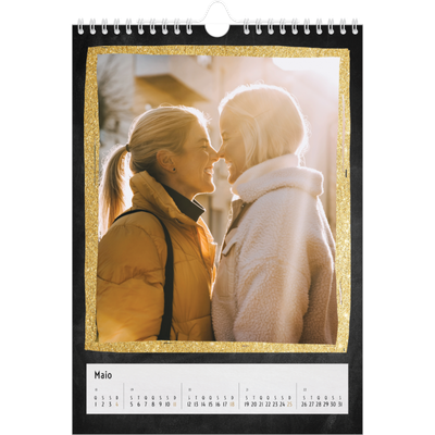 Calendário fotográfico A4 — Molduras com purpurinas [capa]