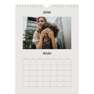 Calendário fotográfico A4 — Marfim simples [capa]