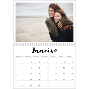 Calendário fotográfico duplo A4 — Escrito à mão
