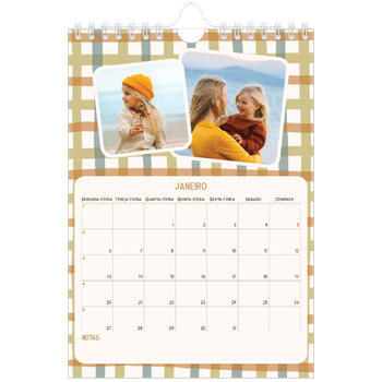 Calendário A5 — Padrões retro