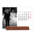 Calendário de mesa com suporte em madeira - horizontal  — Escrita elegante [Janeiro]