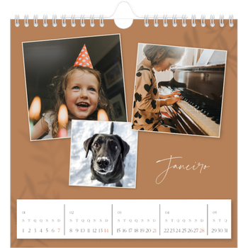 Calendário fotográfico quadrado — Com os pés no chão