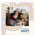 Calendário quadrado — Linhas retro [capa]