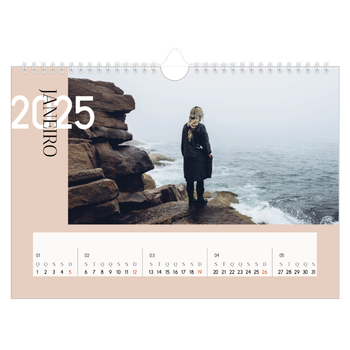 Calendário de Fotografias A4 Paisagem — Texto sobreposto