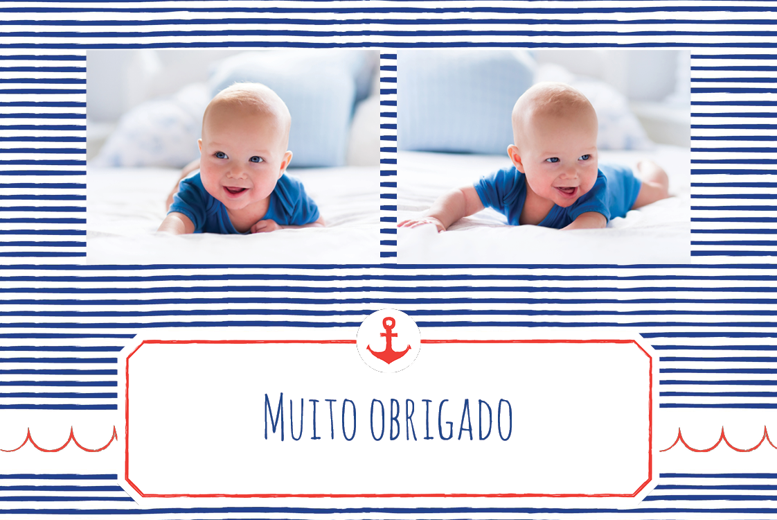 Cartões de agradecimento — Pequeno marinheiro