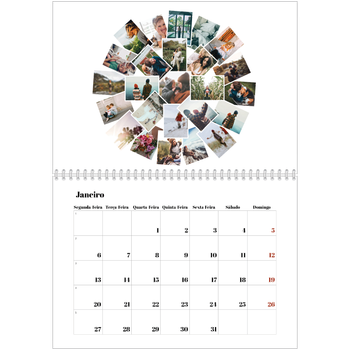 Calendário fotográfico duplo A4 — Formas de colagem