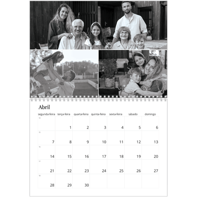 Calendário A4 duplo — Foco [Abril]