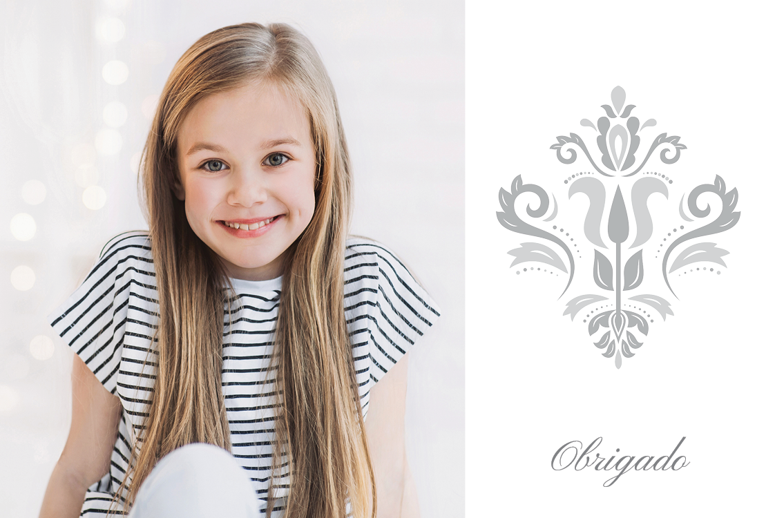 Cartões de agradecimento — Moldura com motivos