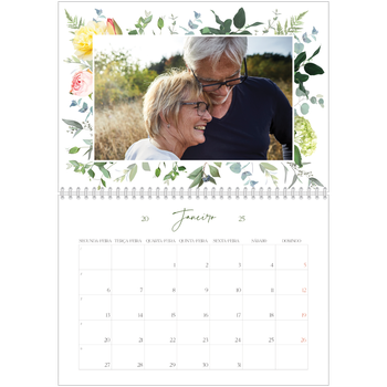 Calendário fotográfico duplo A4 — Flores tradicionais