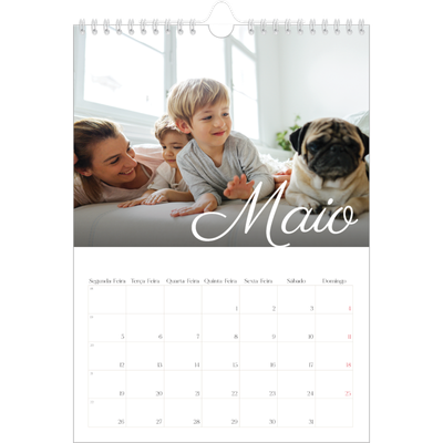 Calendário fotográfico A4 — Mês escrito à mão [capa]