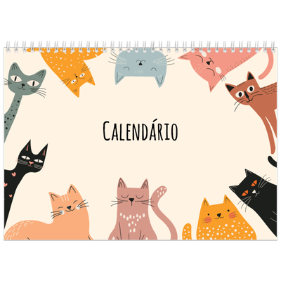 Calendário A4 duplo — Patas de gato e rabiscos [capa]