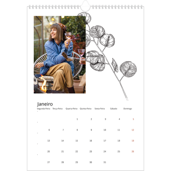Calendário fotográfico A3 — Desenhos de flores