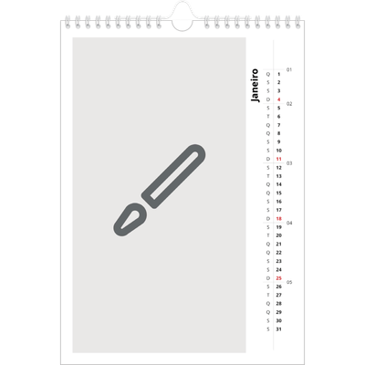 Calendário fotográfico A4 — Desenhe o seu próprio produto [Janeiro]